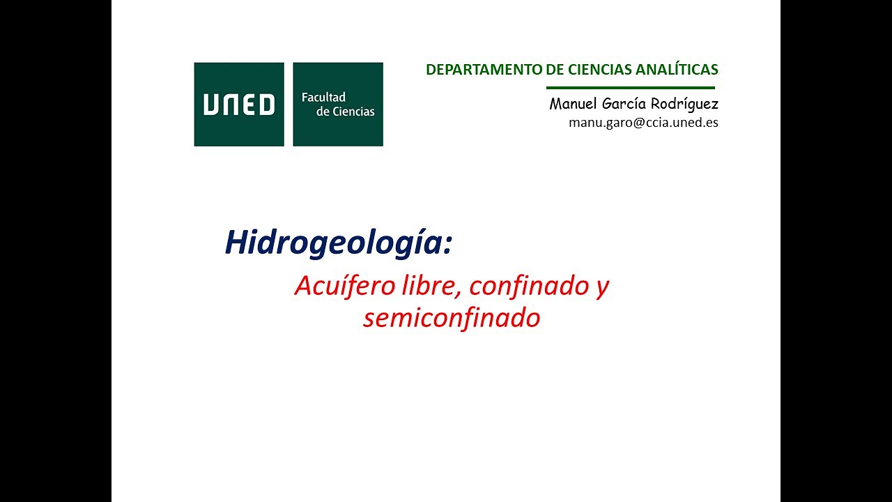 acuifero libre confinado y semiconfinado