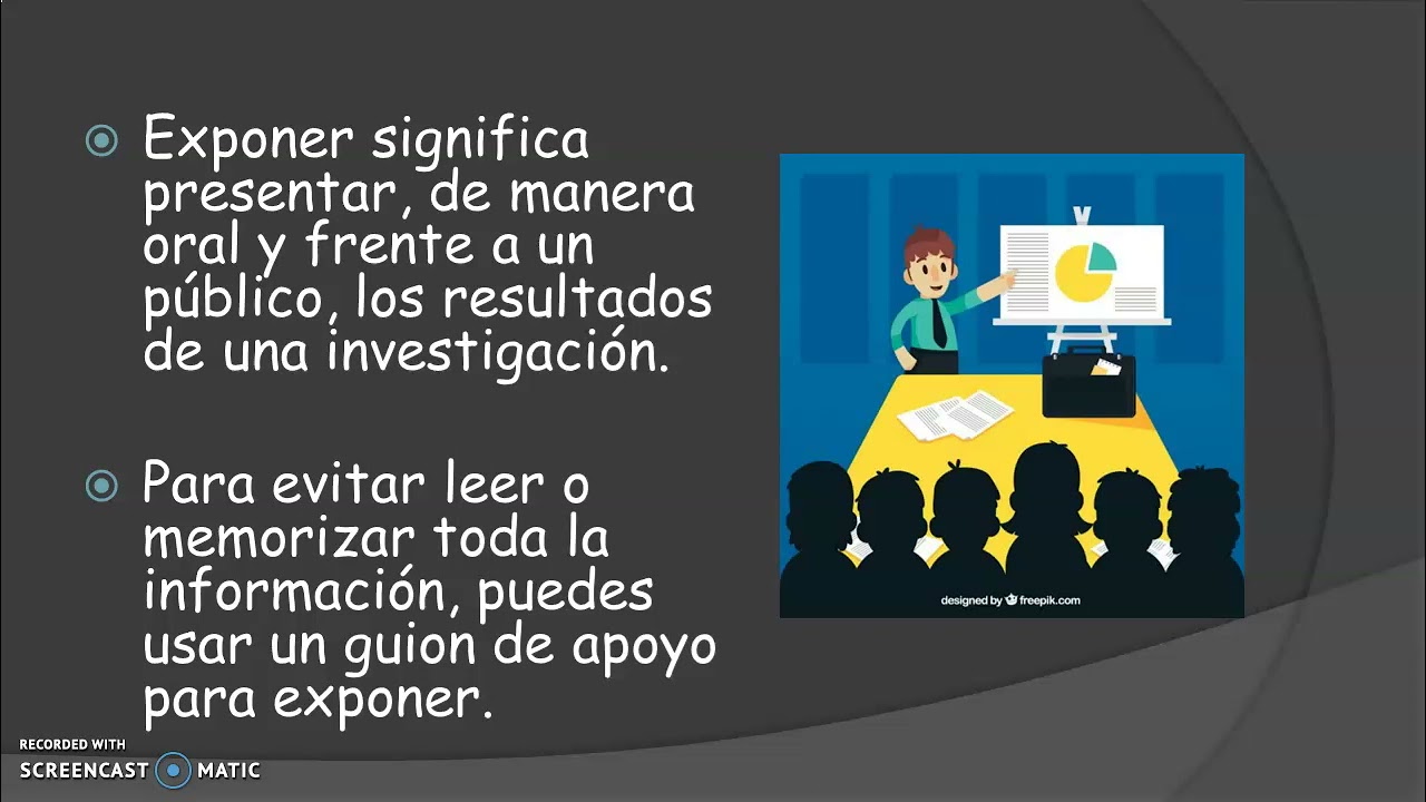 concepto de guion de exposicion