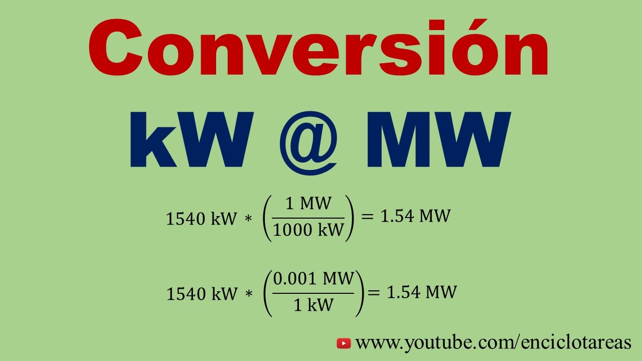 a cuantos kw equivale un mw