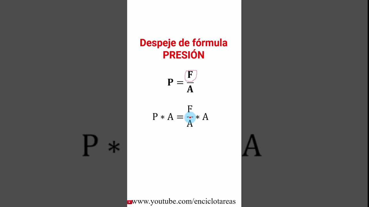 formula de la presion despejada
